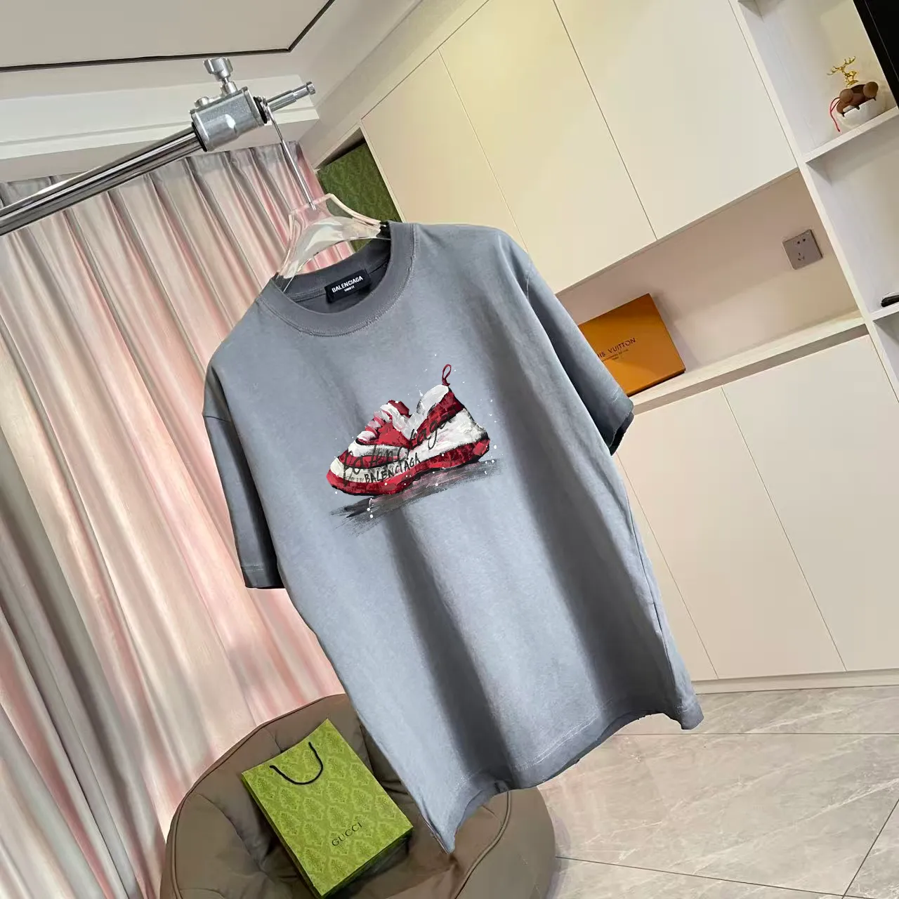 BALENCI*GA 2026 New Arrival logo 320g T Same Style Size：S M L XL XXL ：Black White Purple Gray